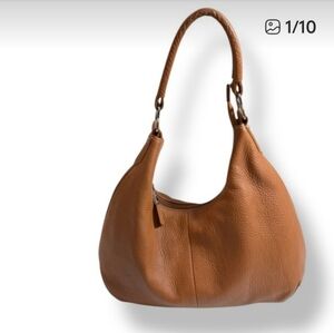 Pebbled Leather Hobo Bag